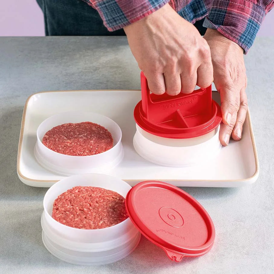 Tupperware® Hamburger Press & Keepers Set | Large Patty Mold & Storage
